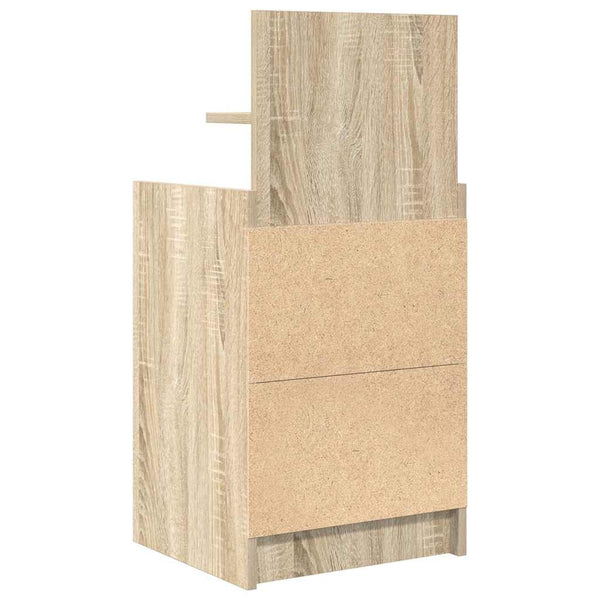 vidaXL Table de chevet à 2 tiroirs Chêne sonoma 38x34x80 cm