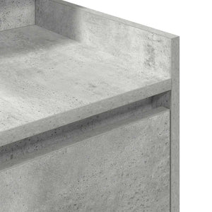 Betongrauer Nachttisch mit 2 Schubladen