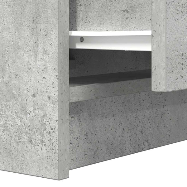 Betongrauer Nachttisch mit 2 Schubladen