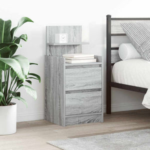 Nachttische Grau Sonoma mit 2 Schubladen, 2er-Set