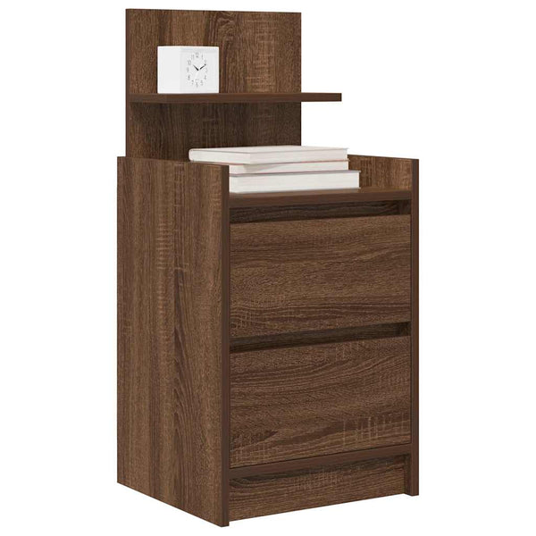 Nachttische 2er Set Braun Eichenoptik