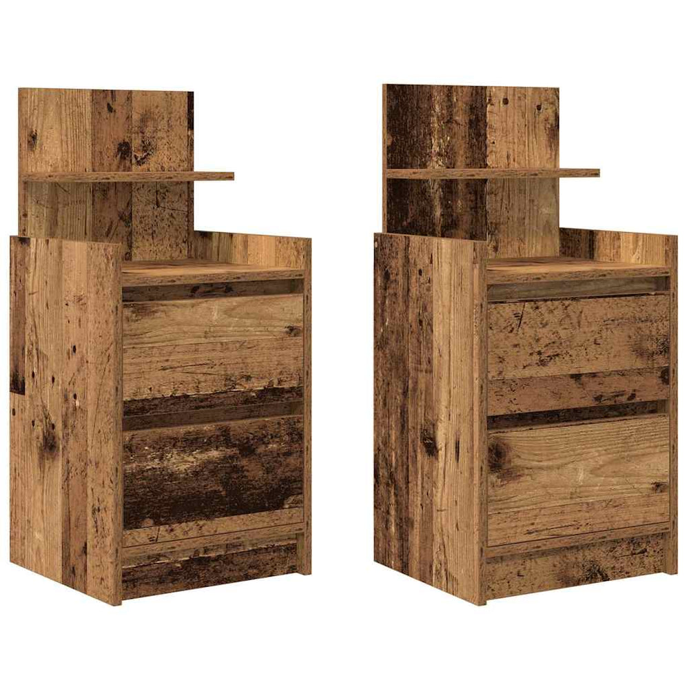 vidaXL 2-Drawer Nightstands 2 pcs. Reclaimed Wood Look 38x34x80 cm