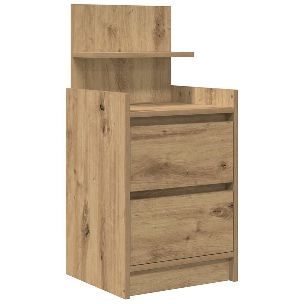 vidaXL Nightstand with 2 Drawers Artisan Oak 38x34x80 cm