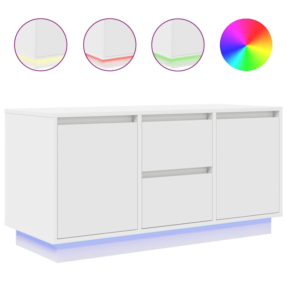 TV-Schrank mit LED Weiß 100 cm