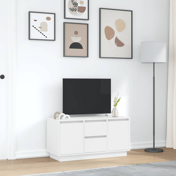 TV-Schrank mit LED Weiß 100 cm