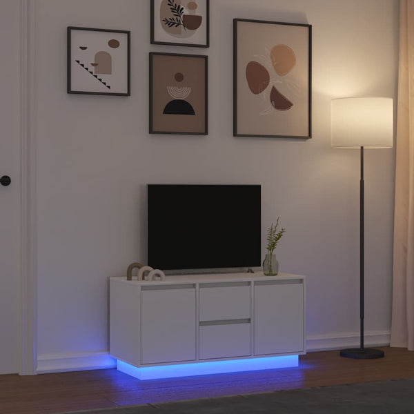 TV-Schrank mit LED Weiß 100 cm