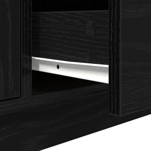 TV-Schrank Schwarz Eichen-Optik mit LED