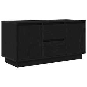 TV-Schrank Schwarz Eichen-Optik mit LED