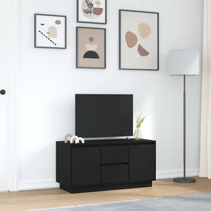 TV-Schrank Schwarz Eichen-Optik mit LED