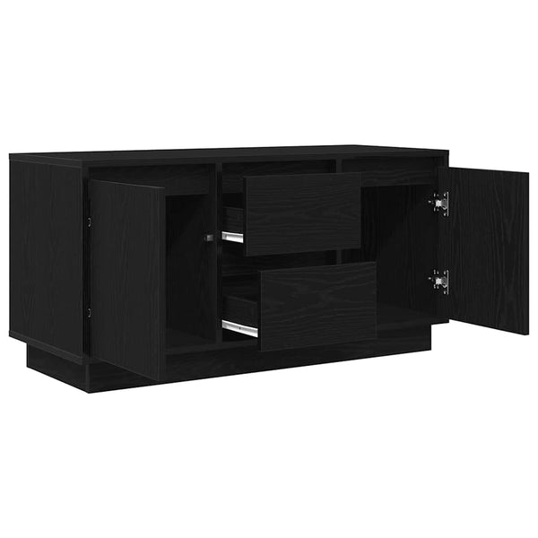 TV-Schrank Schwarz Eichen-Optik mit LED