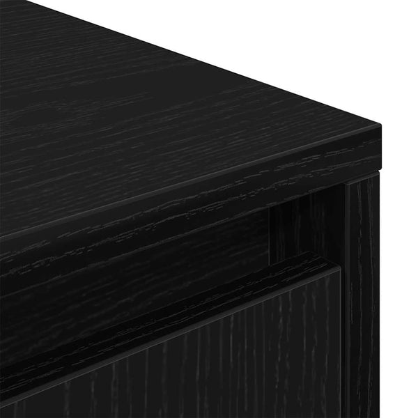 TV-Schrank Schwarz Eichen-Optik mit LED