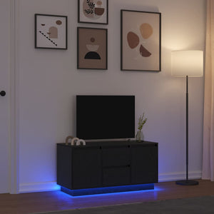 TV-Schrank Schwarz Eichen-Optik mit LED