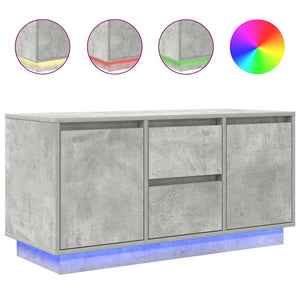 TV-Schrank Betongrau mit LED 100 cm