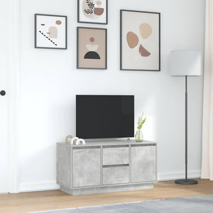 TV-Schrank Betongrau mit LED 100 cm