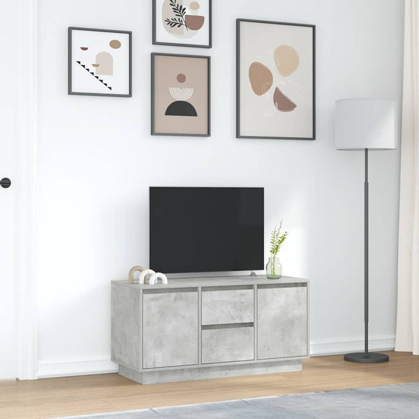 TV-Schrank Betongrau mit LED 100 cm