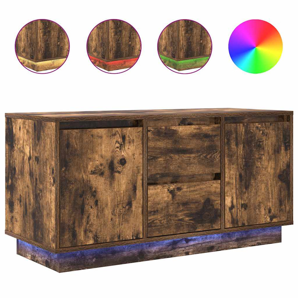 TV-Schrank mit LED Räuchereiche 100 cm