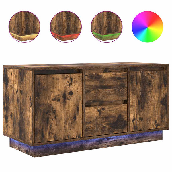 TV-Schrank mit LED Räuchereiche 100 cm