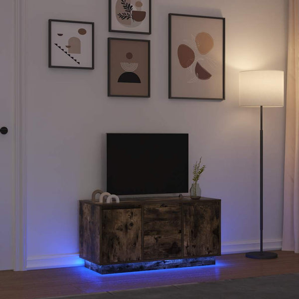 TV-Schrank mit LED Räuchereiche 100 cm