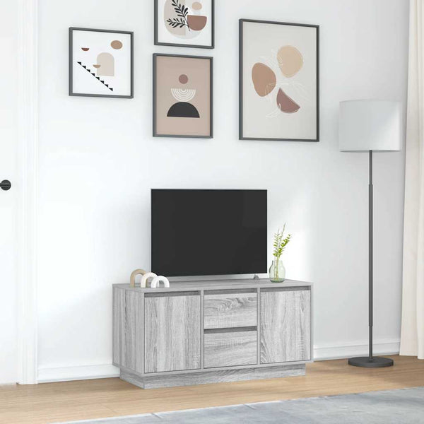 TV-Schrank mit LED Grau Sonoma 100 cm