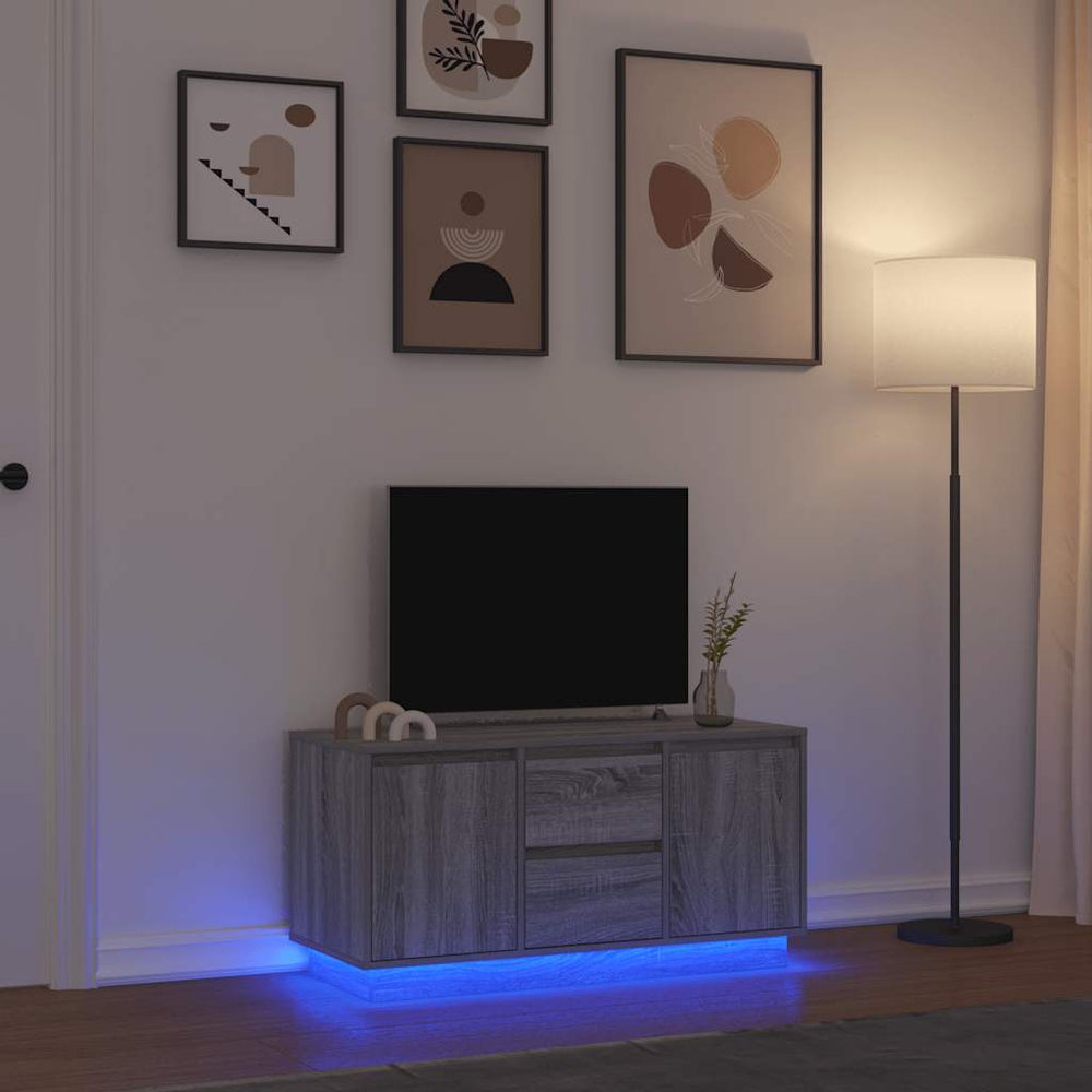 TV-Schrank mit LED Grau Sonoma 100 cm