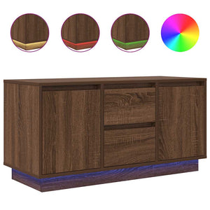 TV-Schrank Braun Eichenoptik mit LED 100 cm