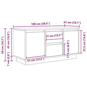 TV-Schrank mit LED Altholz-Optik 100 cm