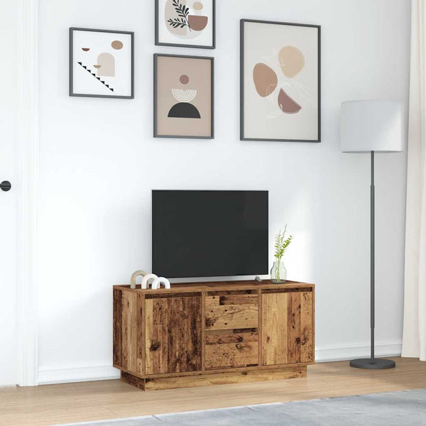 TV-Schrank mit LED Altholz-Optik 100 cm