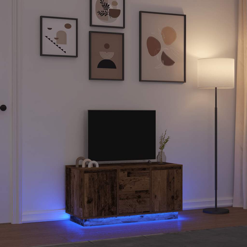 TV-Schrank mit LED Altholz-Optik 100 cm