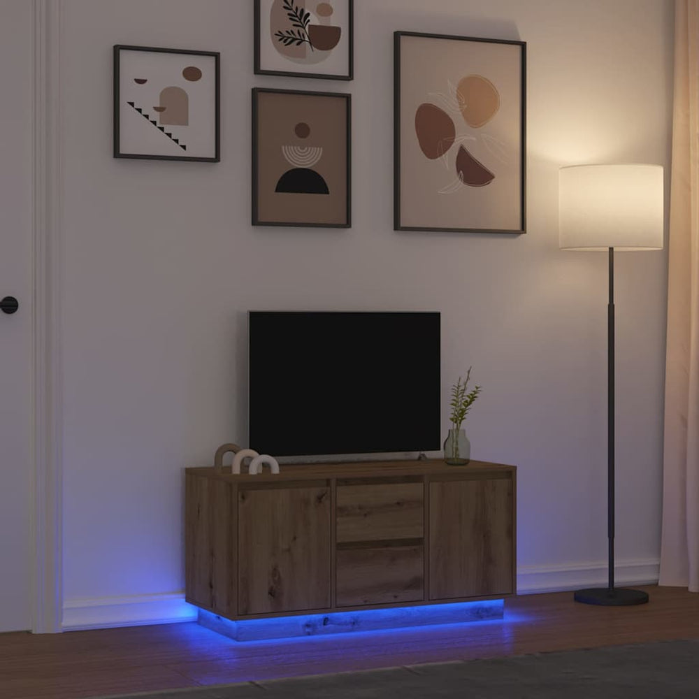 TV-Schrank Artisan Eiche mit LED 100 cm