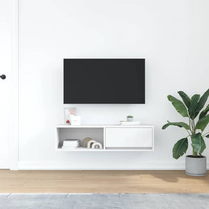 vidaXL Meuble TV blanc 100x31x25,5 cm Aggloméré