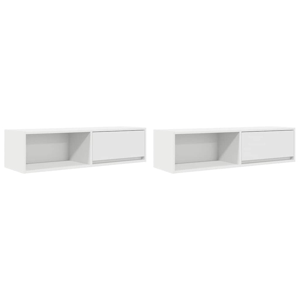 vidaXL Meubles TV 2 pcs Blanc 100x31x25,5 cm Aggloméré