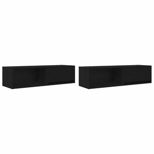 TV-Schränke 2er Set Schwarz Eichenoptik