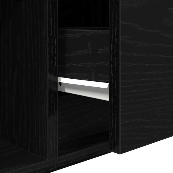 TV-Schränke 2er Set Schwarz Eichenoptik