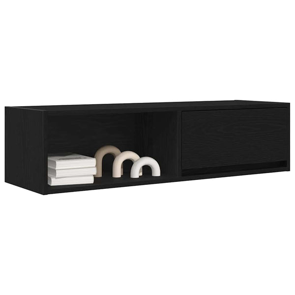 TV-Schränke 2er Set Schwarz Eichenoptik