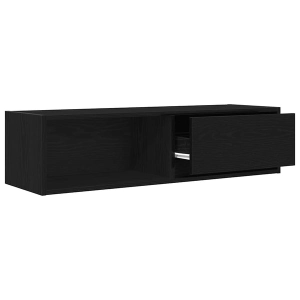 TV-Schränke 2er Set Schwarz Eichenoptik