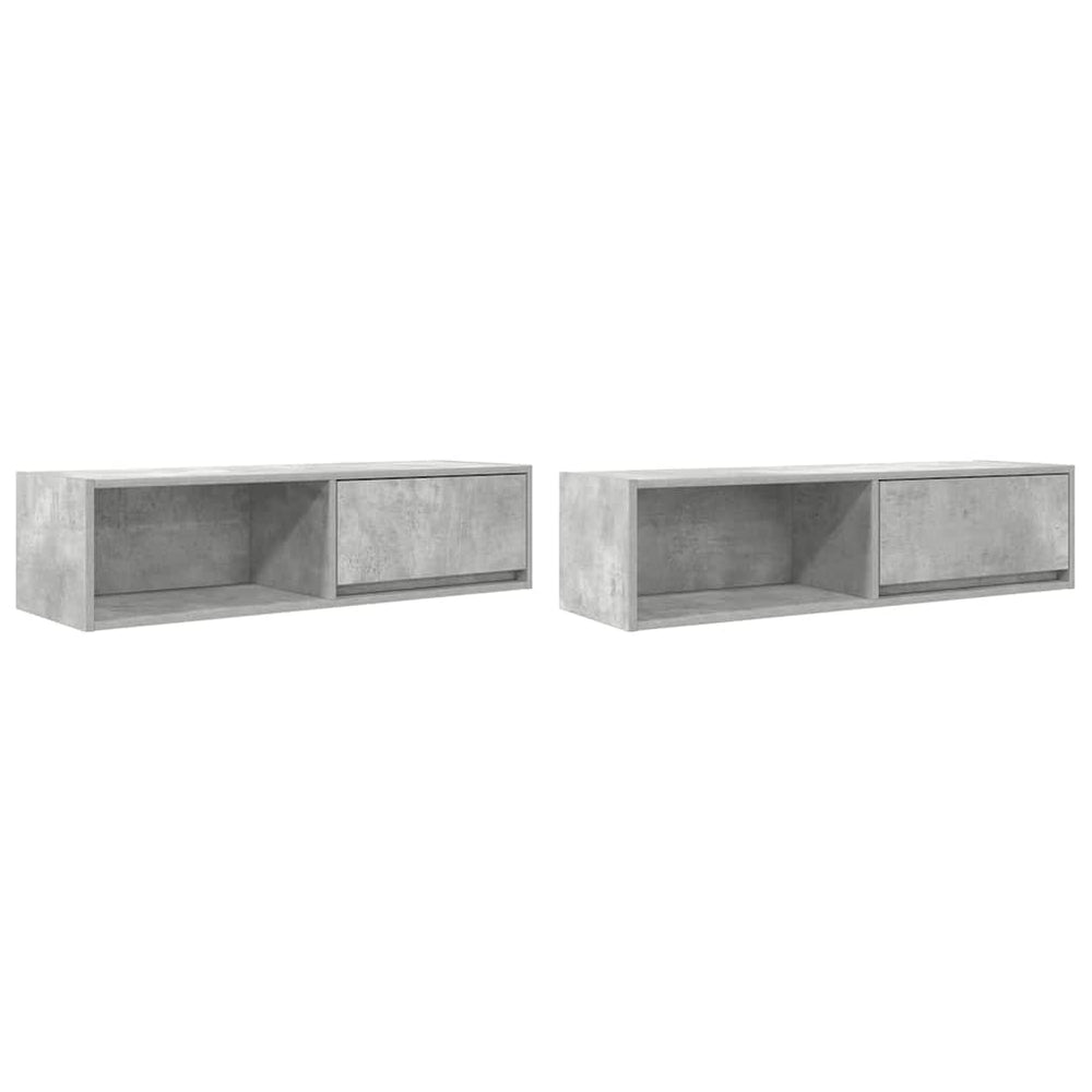 vidaXL Meubles TV 2 pcs Gris béton 100x31x25,5 cm Bois d'ingénierie