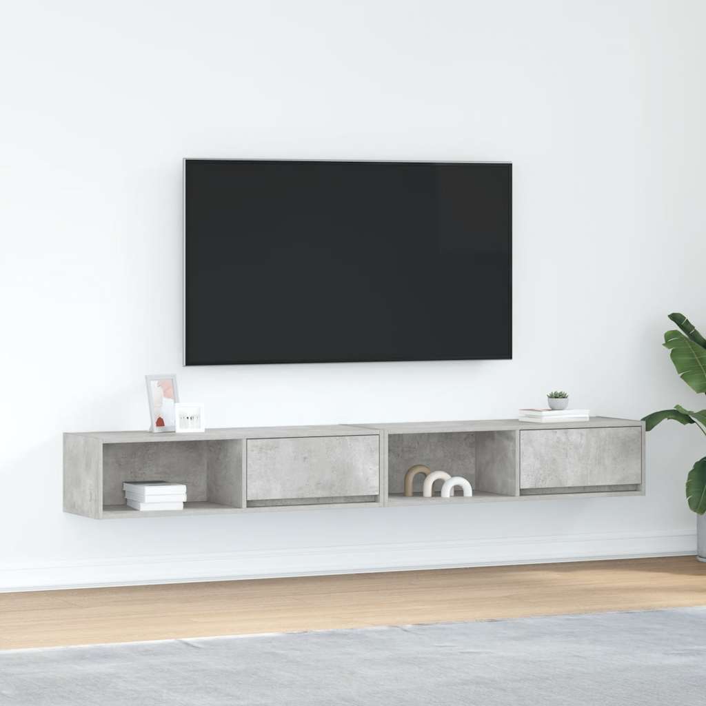 TV-Schränke Betongrau 2er-Set 100 cm