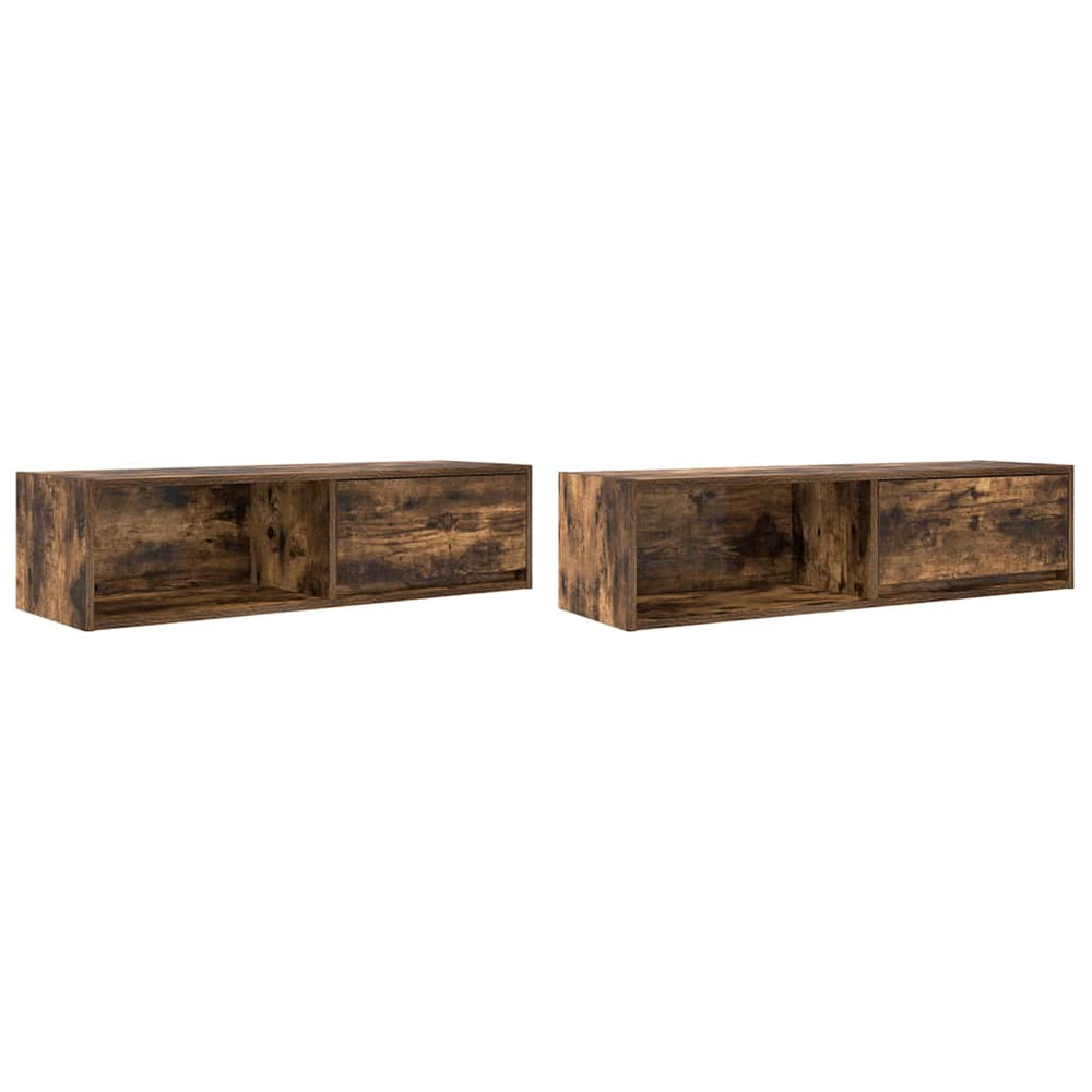 vidaXL Meubles TV 2 pcs Chêne fumé 100x31x25,5 cm Bois d'ingénierie