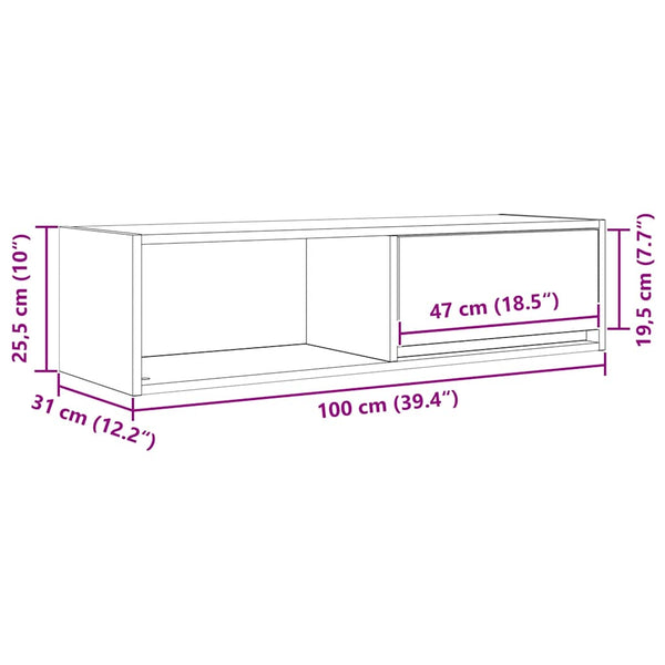 TV-Schrank Grau Sonoma 100 cm