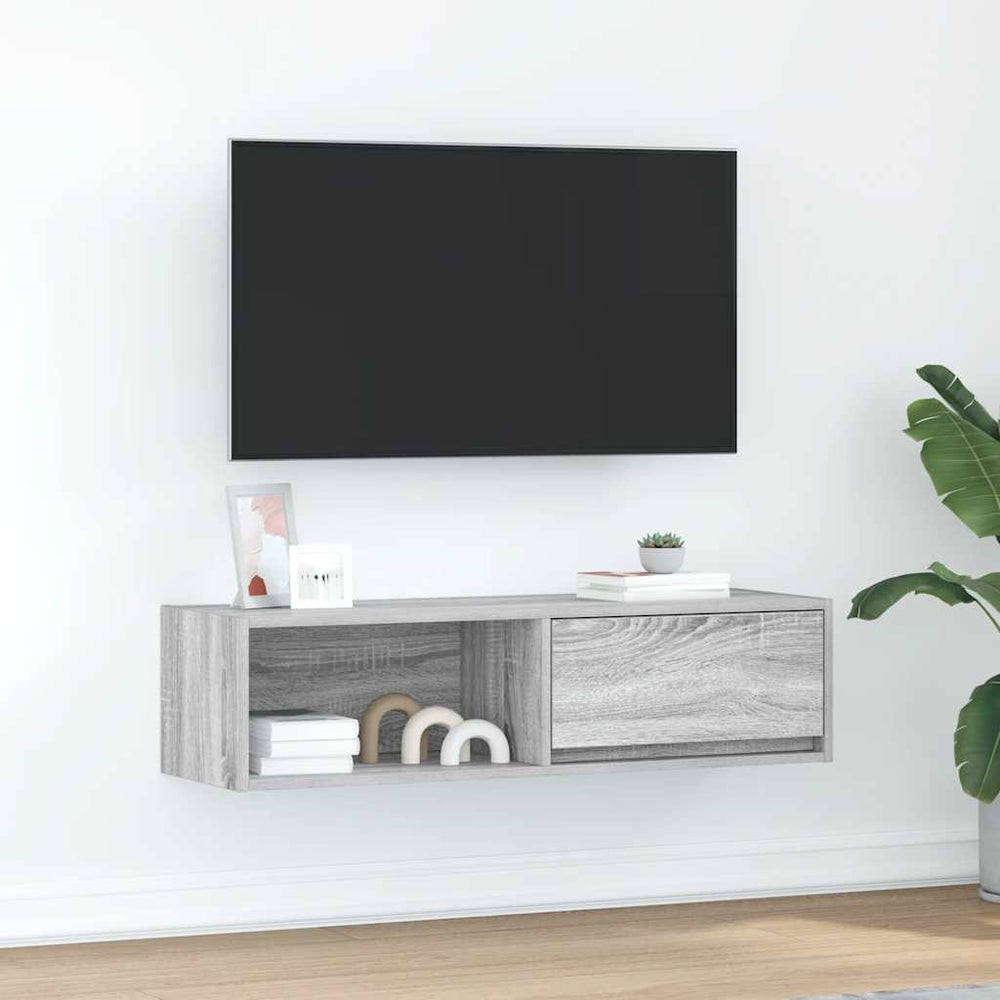 vidaXL Meuble TV gris Sonoma 100x31x25,5 cm Aggloméré