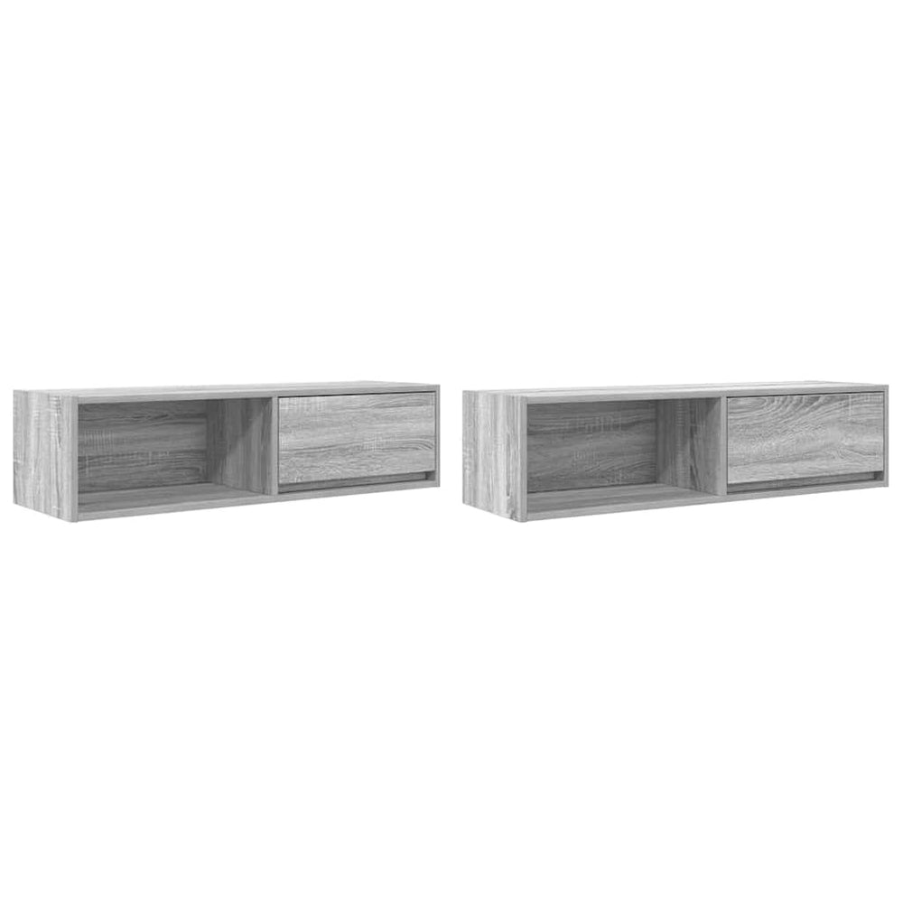vidaXL Meubles TV 2 pcs Gris Sonoma 100x31x25,5 cm Aggloméré