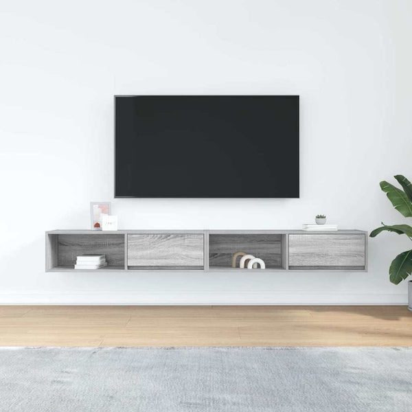 vidaXL Meubles TV 2 pcs Gris Sonoma 100x31x25,5 cm Aggloméré