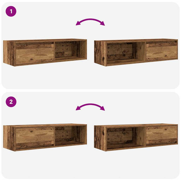 TV-Schränke Altholz-Optik, 2er Set