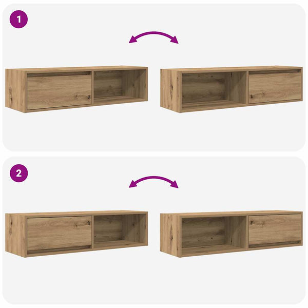 TV-Schränke 2er Set Artisan-Eiche