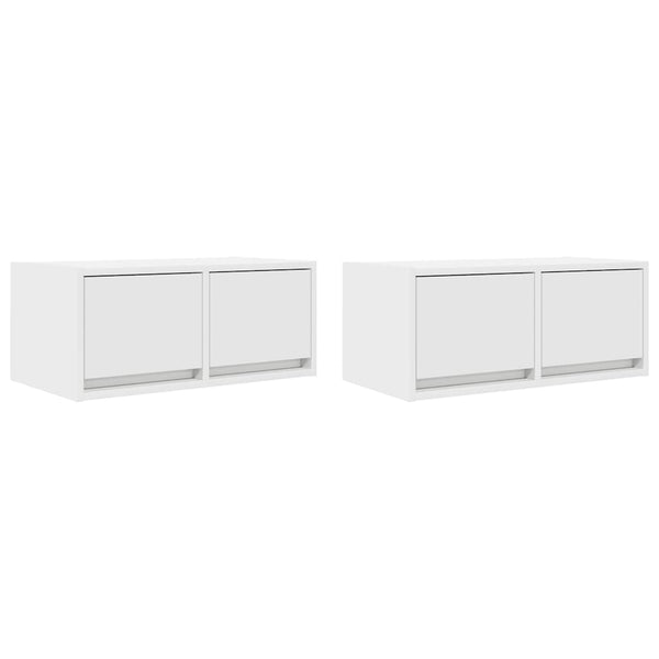 vidaXL Meubles TV 2 pcs Blanc 60x31x25,5 cm Bois d'ingénierie