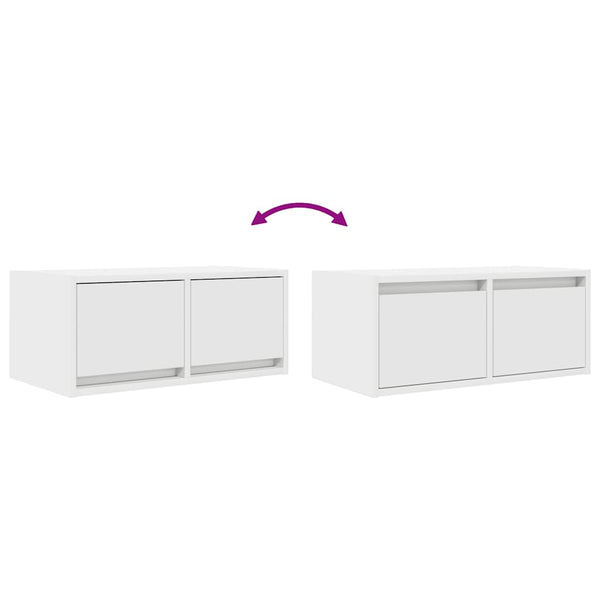 vidaXL Meubles TV 2 pcs Blanc 60x31x25,5 cm Bois d'ingénierie