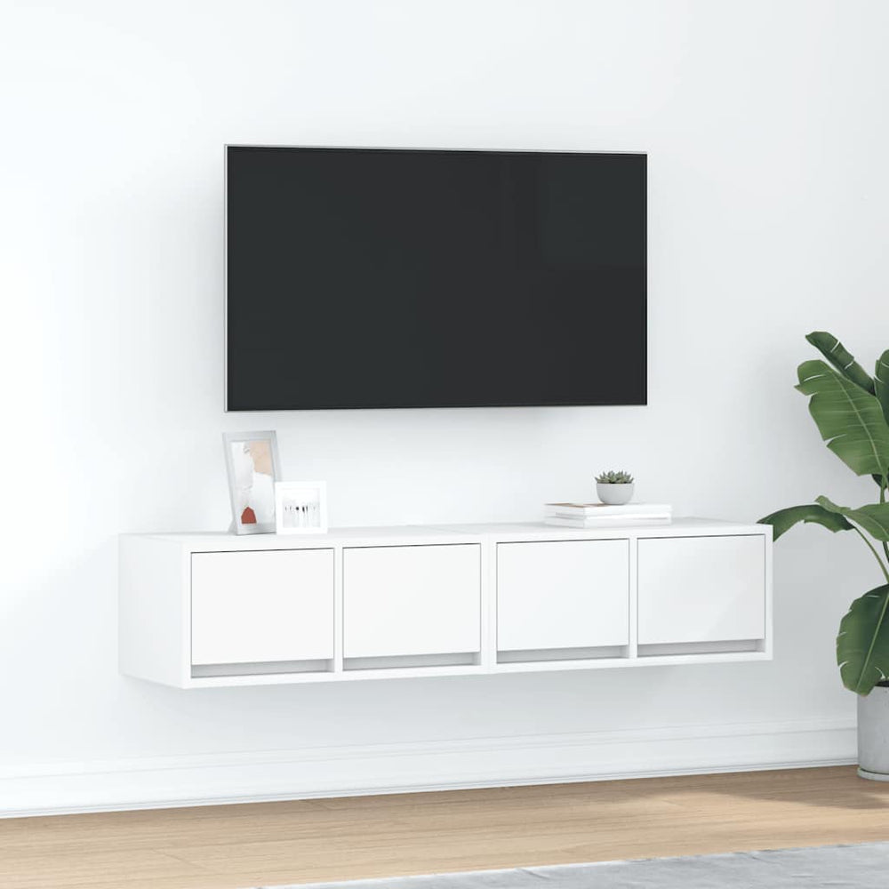 Weiße TV-Schränke, 2er Set