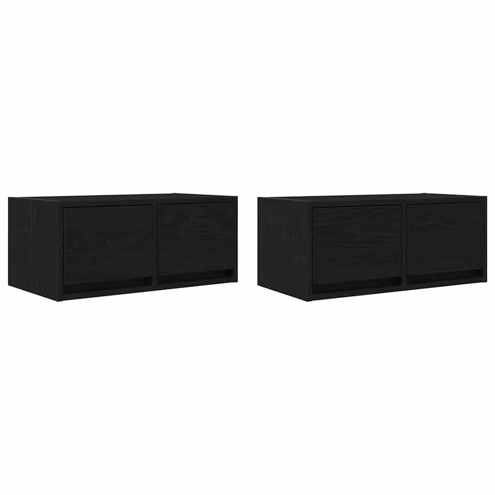 vidaXL Meubles TV 2 pcs Noir aspect chêne 60x31x25,5 cm