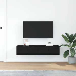 TV-Schränke Schwarz Eichen-Optik, 2er-Set