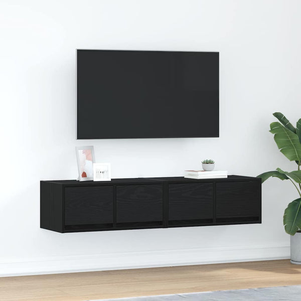TV-Schränke Schwarz Eichen-Optik, 2er-Set